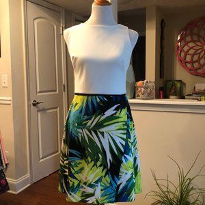 New w/ Tag - White/Blue/Green Sheath Dress - Sz 10